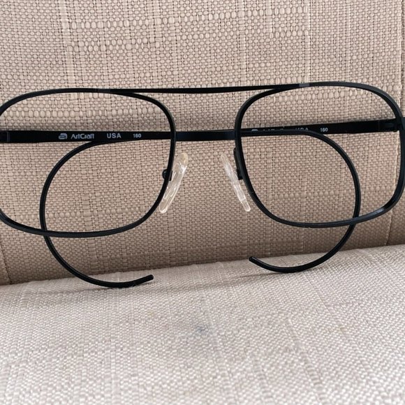Aircraft USA Men Eyeglasses Frame Black Tone Metal Glasses Frame 55[]18 160